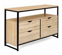 IDMarket Commode Detroit 4 tiroirs 110 cm design industriel avec étagère
