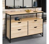 Commode 4 Tiroirs Detroit Design Industriel Avec Étagère