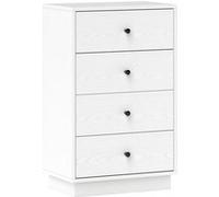 HOMCOM Commode 4 tiroirs Commode Chambre Meuble de Rangement Style Moderne avec poignées, pour Chambre à Coucher, Salon - 47 x 29 x 75 cm, crème