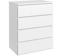 HomCom Commode 4 tiroirs - Panneaux de particules - 60x40x80 cm - Blanc