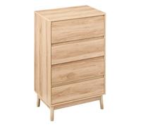 Commode 4 tiroirs effet chêne naturel ""Abana"" - 5 five simply smart