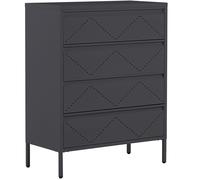 Commode 4 Tiroirs En Acier Noir Matana Noir