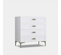 Commode 4 tiroirs en mélamine pour chambre Solaria - Blanc
