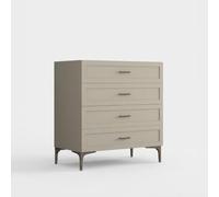 Commode 4 tiroirs en mélamine pour chambre Solaria - Taupe