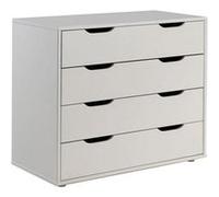 Commode 4 Tiroirs Enfant "Pino" 86cm Blanc Blanc G