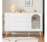 Commode 4 tiroirs larges Commode à tiroirs 40x120x77,5 cm - SWEIKO - Blanc