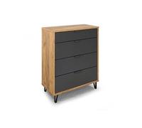 Commode 4 tiroirs naturel et gris Harry - Naturel Naturel