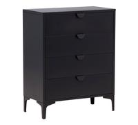 Commode 4 Tiroirs "Piring" 98cm Noir