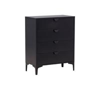 Commode 4 Tiroirs "Piring" 98cm Noir