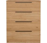 Commode 4 tiroirs Rebecca Mobili Aoki 87,5x72x42 Panneau de particules Fer Marron Gris foncé Moderne