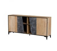 Commode 4D OVO 180x38xH83 chêne/béton