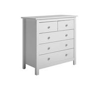Commode 5 Tiroirs Bois Massif Coloris Blanc - FRED - ALTOBUY Blanc G