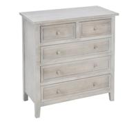 Atmosphera Commode Charme 5 tiroirs bois L 73 x P 35 x H 81 cm Naturel G