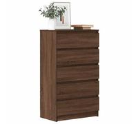 Commode 5 Tiroirs, Commode Chambre Armoire à Tiroirs Meuble de Rangement Chêne Marron 60x36x103 cm Bois d'ingénierie