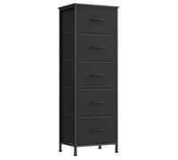 Commode 5 Tiroirs - SONGMICS - Noir d'Encre et Noir Boisé - Acier et MDF - Polyvalente