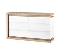 Commode 6 tiroirs - Avec LEDs - MDF - Blanc laqué et naturel - FLARANCIA