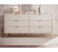 PASCAL MORABITO Vente-Unique - Commode 6 tiroirs - Beige et doré - ELONARIA II