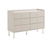 Commodes 6 tiroirs - Beige et doré - LUNAOR