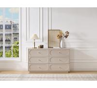 Commode 6 tiroirs - Beige et doré - VALONIRO