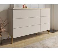 Commode 6 tiroirs - Beige et doré - VUKIA
