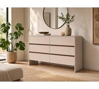 Commode 6 tiroirs - Beige et naturel foncé - DYSARA