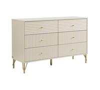 Commode 6 tiroirs - Beige - LOUREO