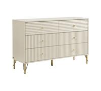 Commode 6 tiroirs - Beige - LOUREO