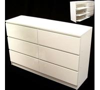 Commode 6 tiroirs blanc brillant Buffet 57048 Armoire