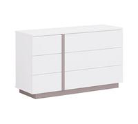 Commode 6 tiroirs - Blanc et taupe - NAPOLI II