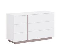 Commode 6 tiroirs - Blanc et taupe - NAPOLI II