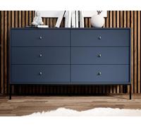 Commode 6 tiroirs - Bleu - BOGDAN