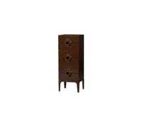 Commode 6 tiroirs bois d'eucalyptus brun/rouge Merge