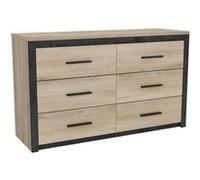 Commode 6 tiroirs Colorado Décor Chene Kornberg L 129 1 H 77 1 P 41 8 cm