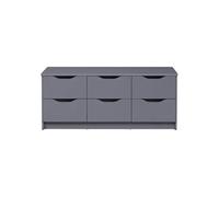 Commode 6 Tiroirs Coloris Anthracite - JENNY -