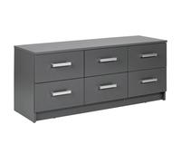 Commode 6 Tiroirs Design "Azio" 122cm Gris