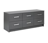 Commode 6 Tiroirs Design ""Azio"" 122cm Gris