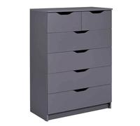 Commode 6 Tiroirs Design ""Litania"" 112cm Gris