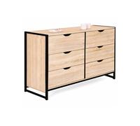 IDMarket - Commode 6 tiroirs Detroit XXL 140 cm Design Industriel