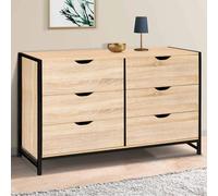 Commode 6 Tiroirs Detroit Xxl 140 Cm Design Industriel