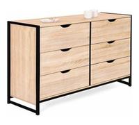 IDMarket - Commode Detroit 6 tiroirs XXL 140 cm Design industriel