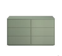 Commode 6 tiroirs effet bois couleur vert Arcilla