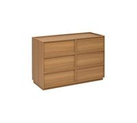 Commode 6 tiroirs avec poignées invisibles effet bois - 5five