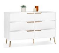 IDMarket - Commode 6 tiroirs Helsinki 115 cm scandinave Blanc