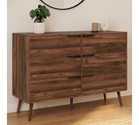 Commode 6 tiroirs HELSINKI 115 cm scandinave effet noyer