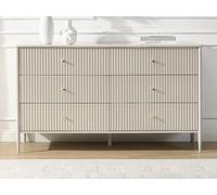 Commode 6 tiroirs - MDF - Beige et doré - CALITARO