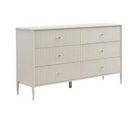 Commode 6 tiroirs - MDF - Beige et doré - CALITARO