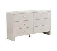 Vente-unique - Commode 6 tiroirs - MDF - Beige et doré - MIRENALO