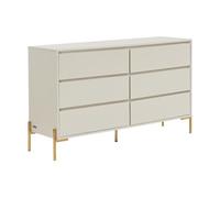 Commode 6 tiroirs - MDF et métal - Beige et doré - KORASA de Pascal Morabito