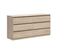 Commode 6 tiroirs Petits-meubles - Edwin - 150 x 45 x 75cm - Bois clair