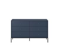 Commode 6 tiroirs pieds métal noir 154 cm - ROSALIA